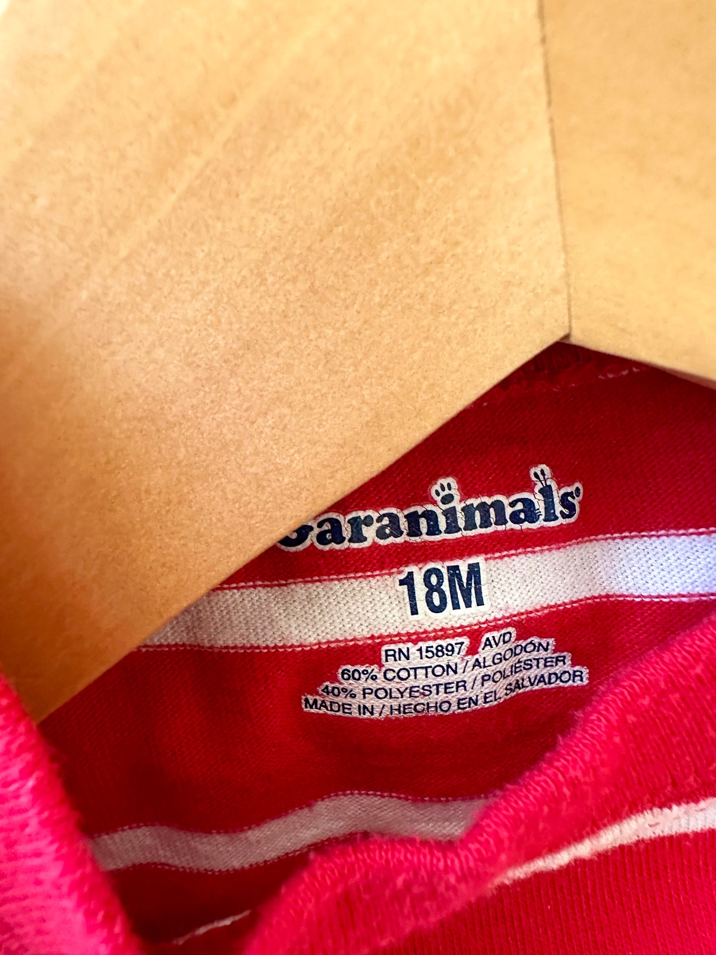 Red + White Stripe T-Shirt / 18m