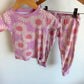 Flower Pattern T-Shirt PJ Set / 2-3T