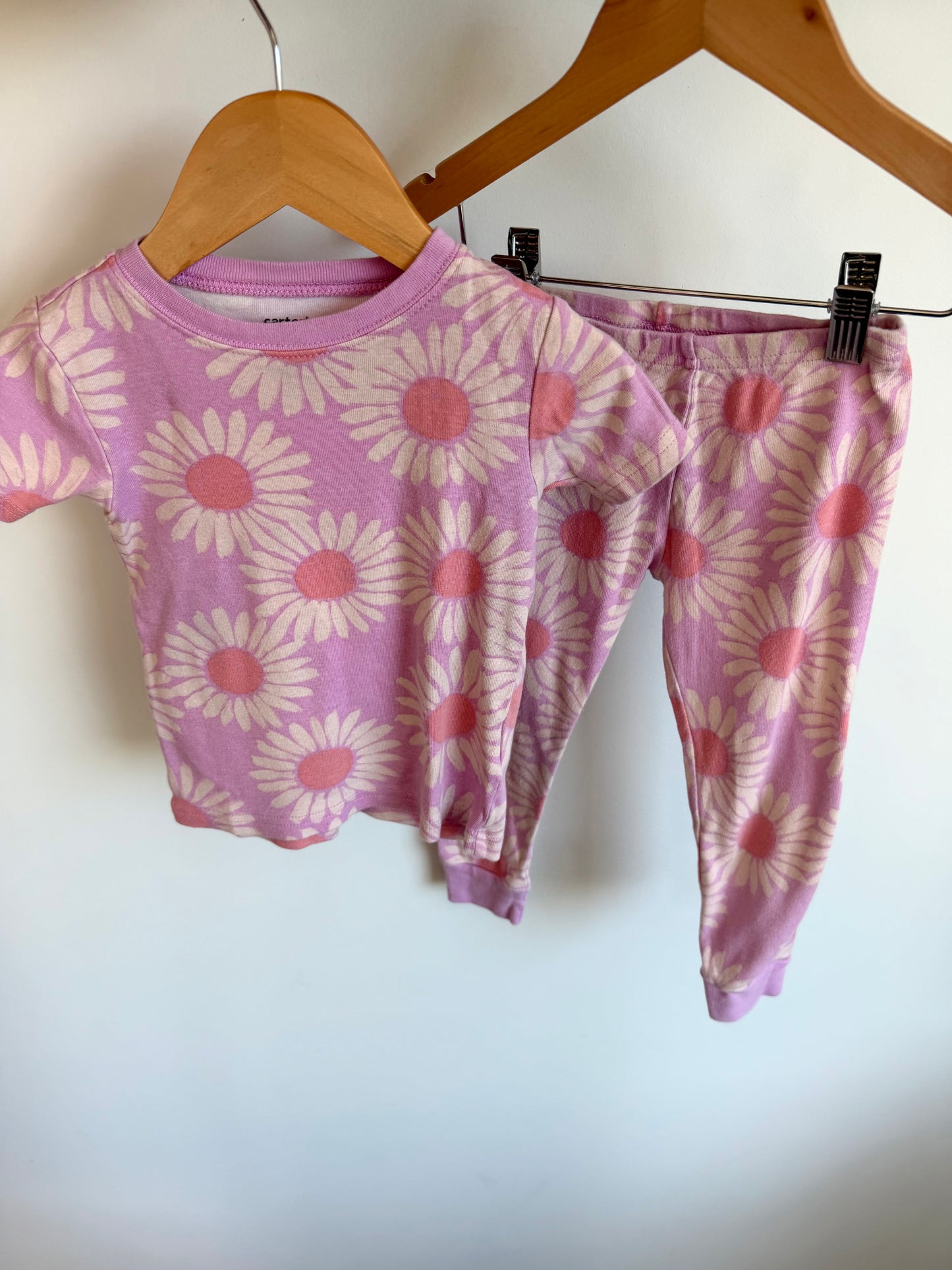 Flower Pattern T-Shirt PJ Set / 2-3T