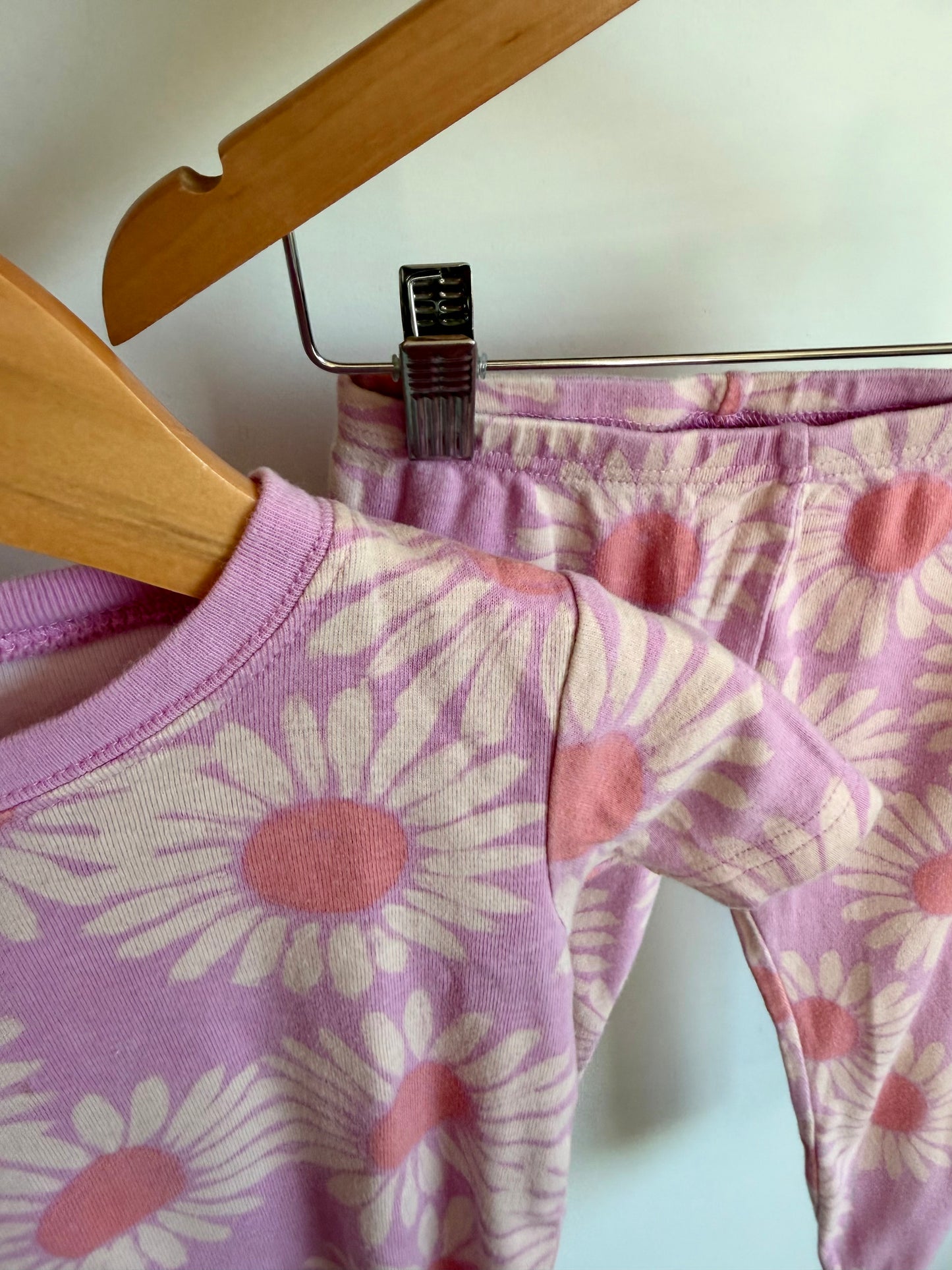 Flower Pattern T-Shirt PJ Set / 2-3T