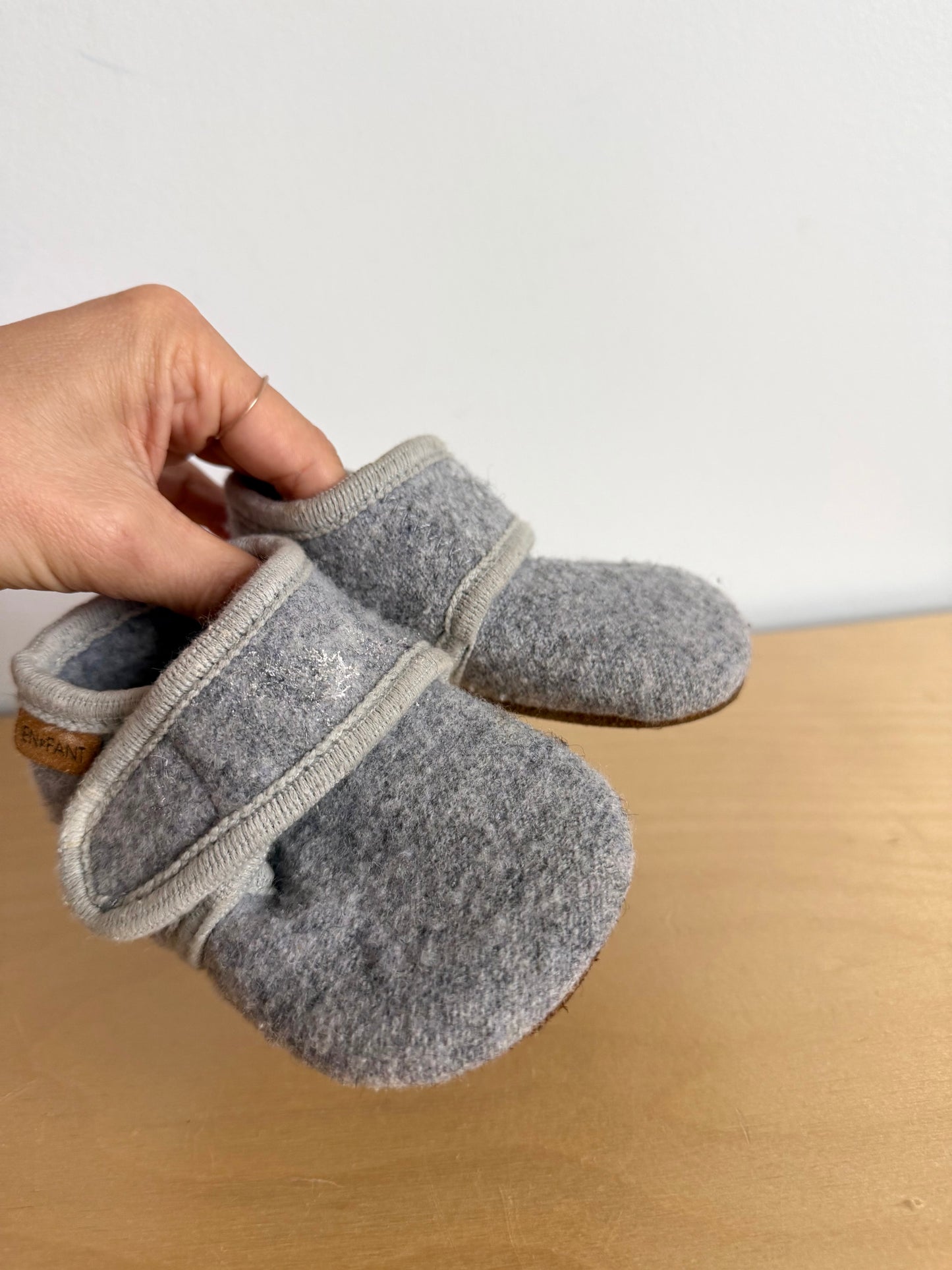 Grey Soft Sole Slippers / Size 6.5-8 toddler