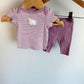 Sheep Striped Top + Pants Set / 0m