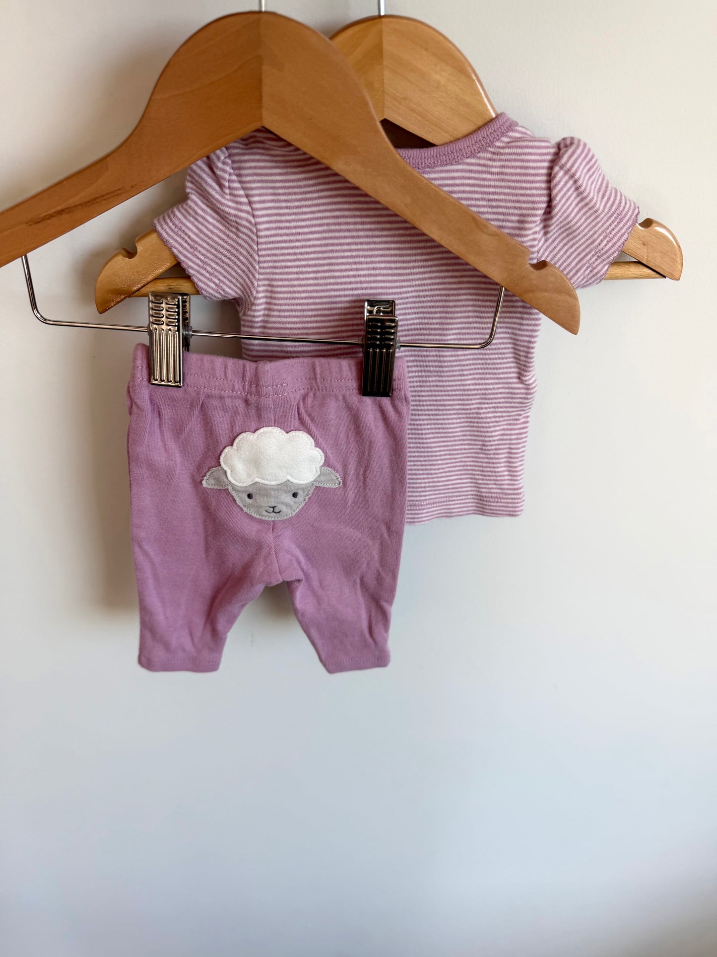 Sheep Striped Top + Pants Set / 0m