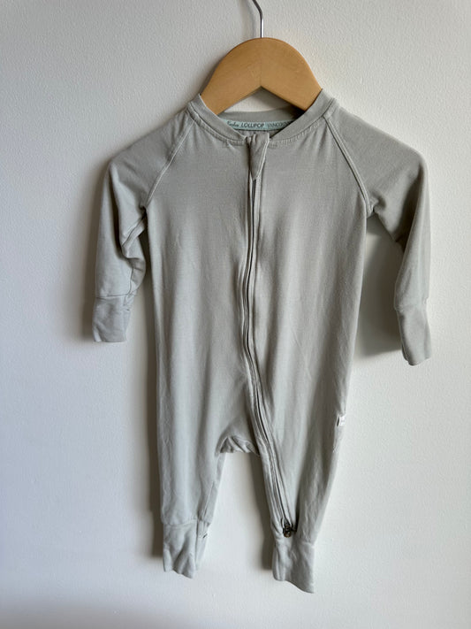 LouLou Lollipop Grey Jumpsuit or Sleeper / 6-12m