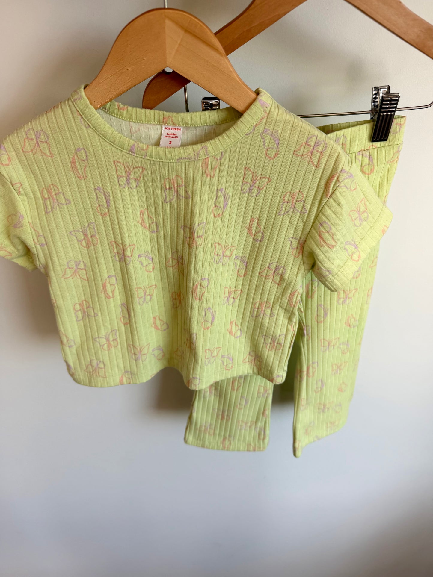 Butterfly Electric Yellow Top + Pants Set / 2T