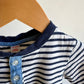 Navy Striped Top Button T-Shirt / 2T