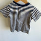 Navy Striped Top Button T-Shirt / 2T