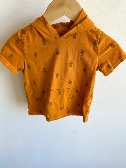 Pineapple Orange Hood T-Shirt / 24m