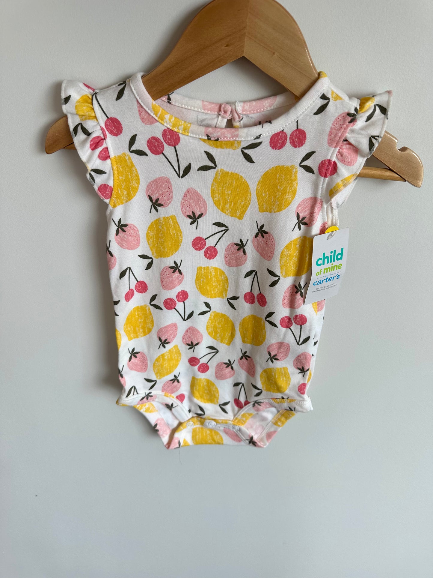 Fruit Ruffle Sleeve Bodysuit (With Tags) / 6-9m