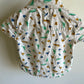 White Button Up T-Shirt with Dino Pattern / 2T