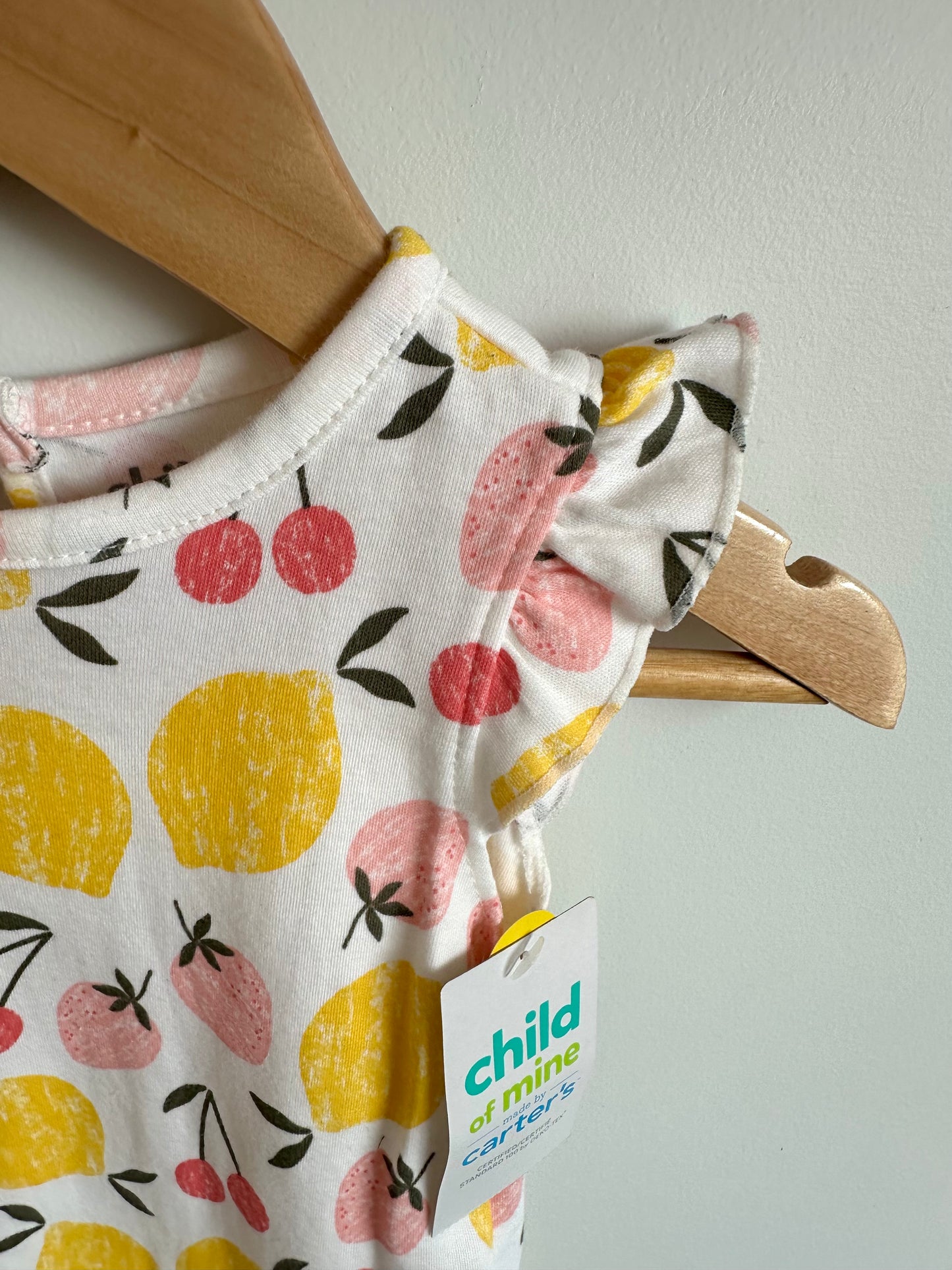Fruit Ruffle Sleeve Bodysuit (With Tags) / 6-9m