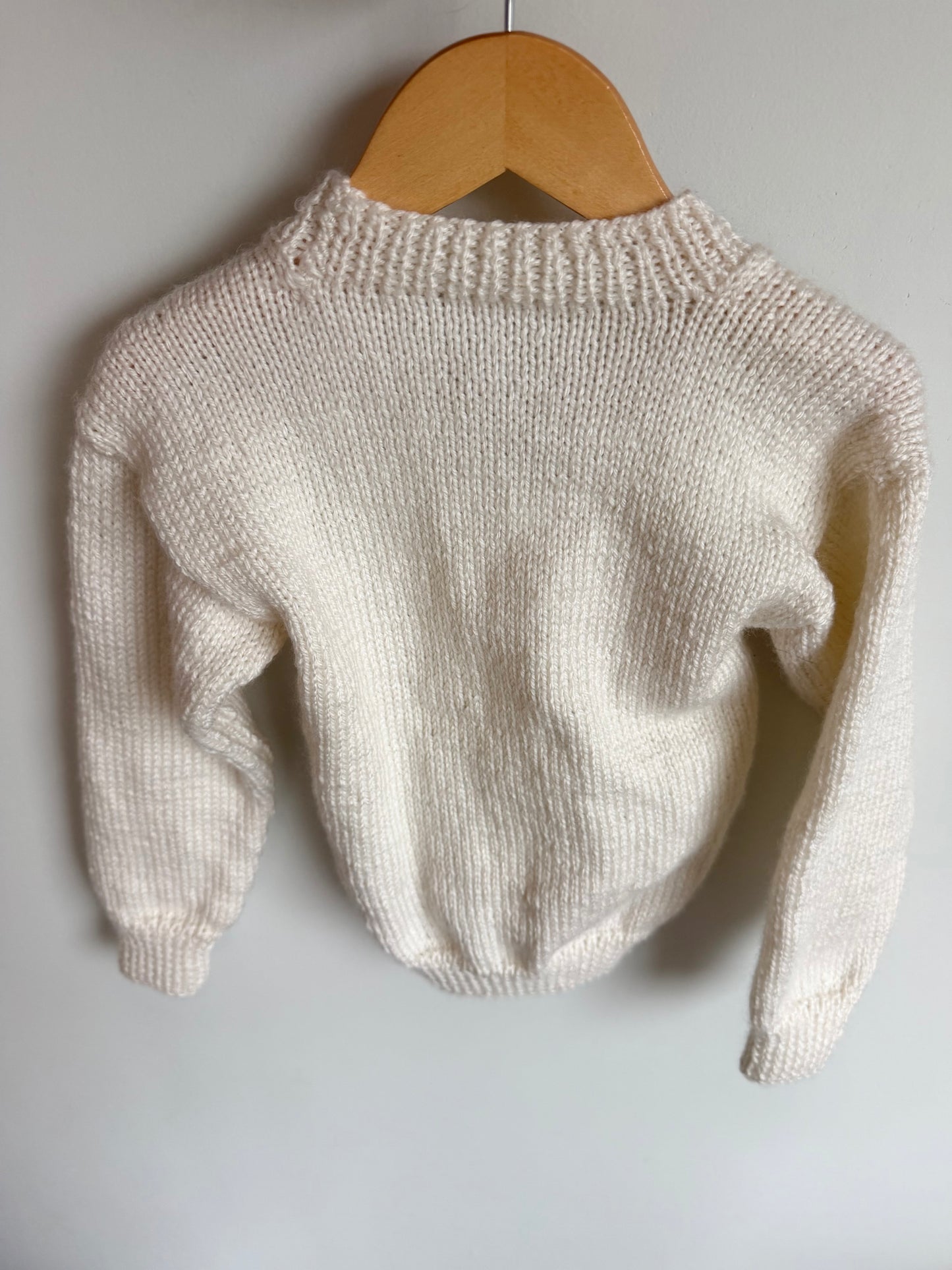 Handmade White Knit Sweater / 3-4T