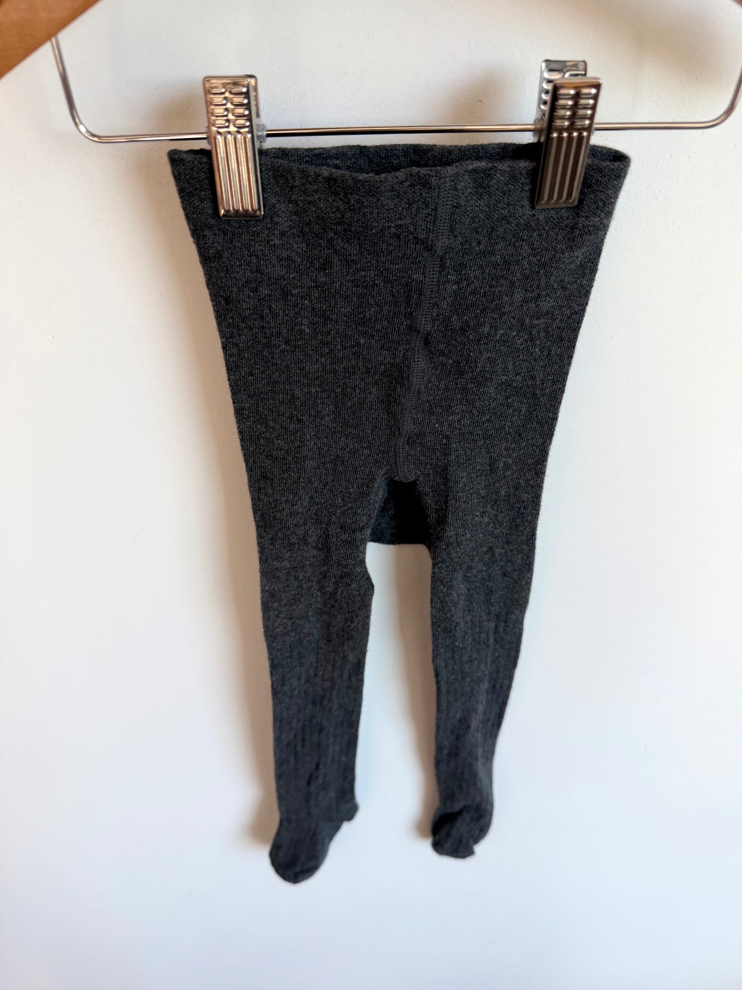 H&M Grey Ribbed Tights / 9-12m