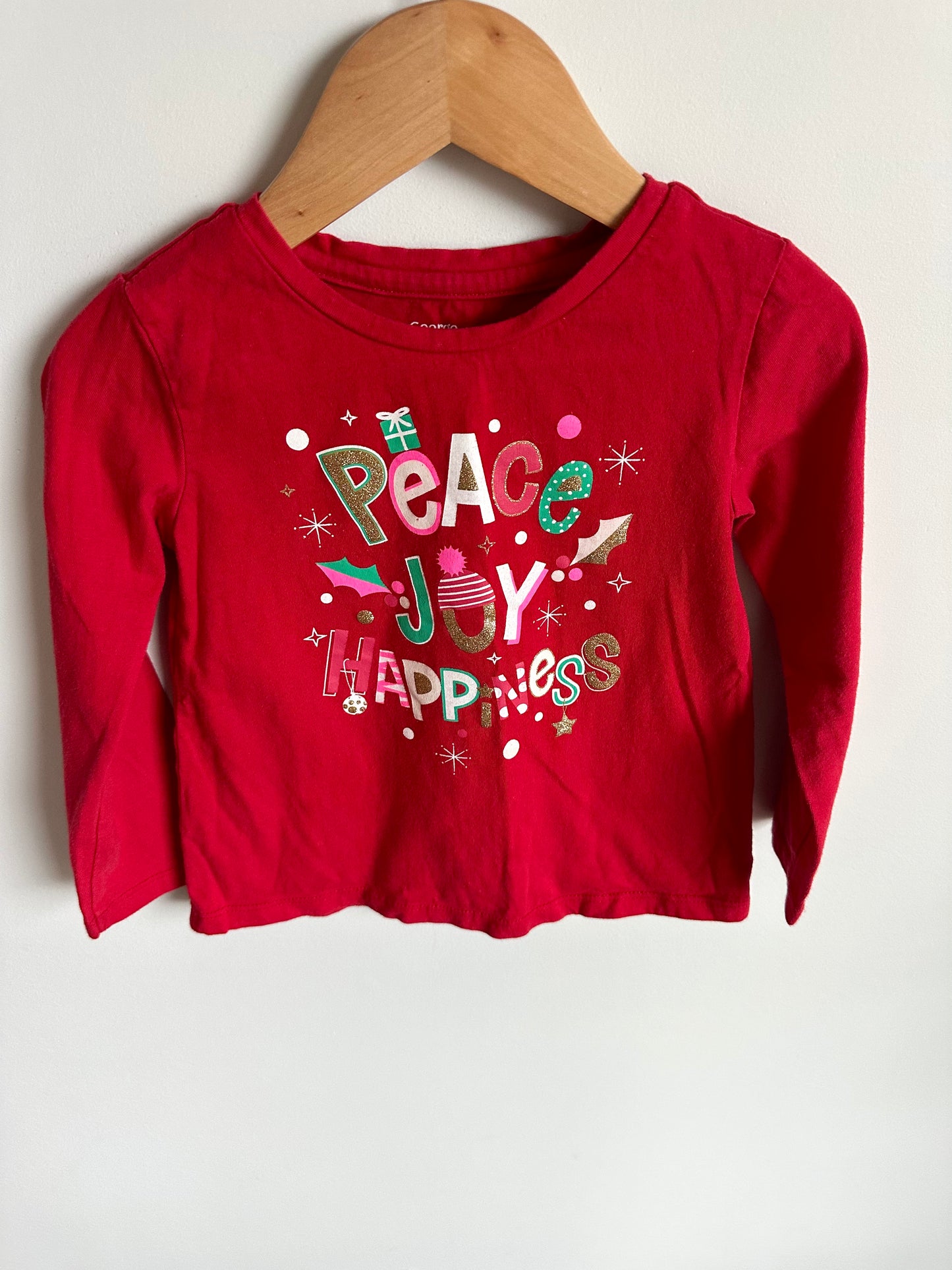 Peace Joy Happiness Christmas Top / 4T