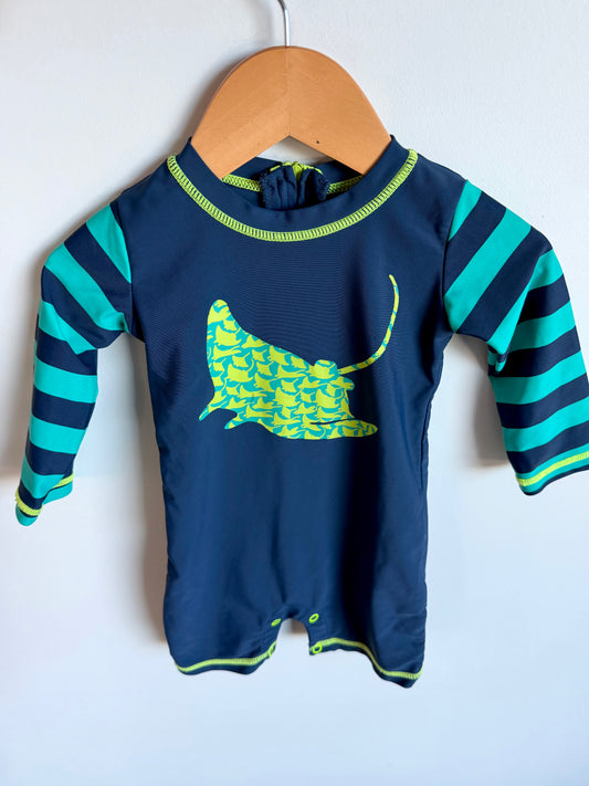 Hatley Blue Manta Ray Rashguard / 3-6m