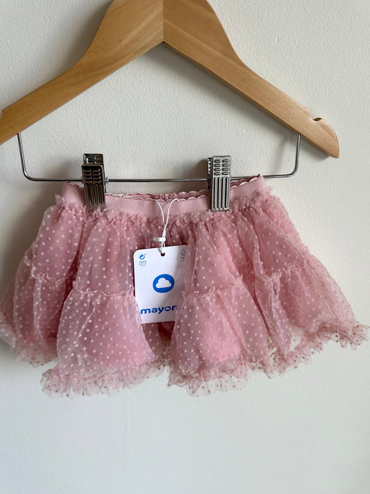 Mayoral Pink Dotted Tulle Skirt (With Tags) / 6m