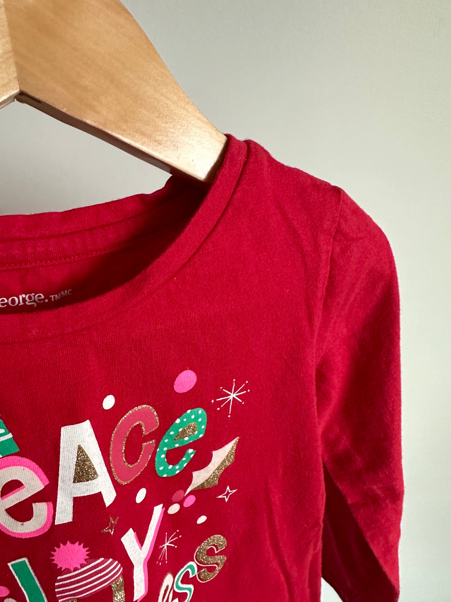 Peace Joy Happiness Christmas Top / 4T