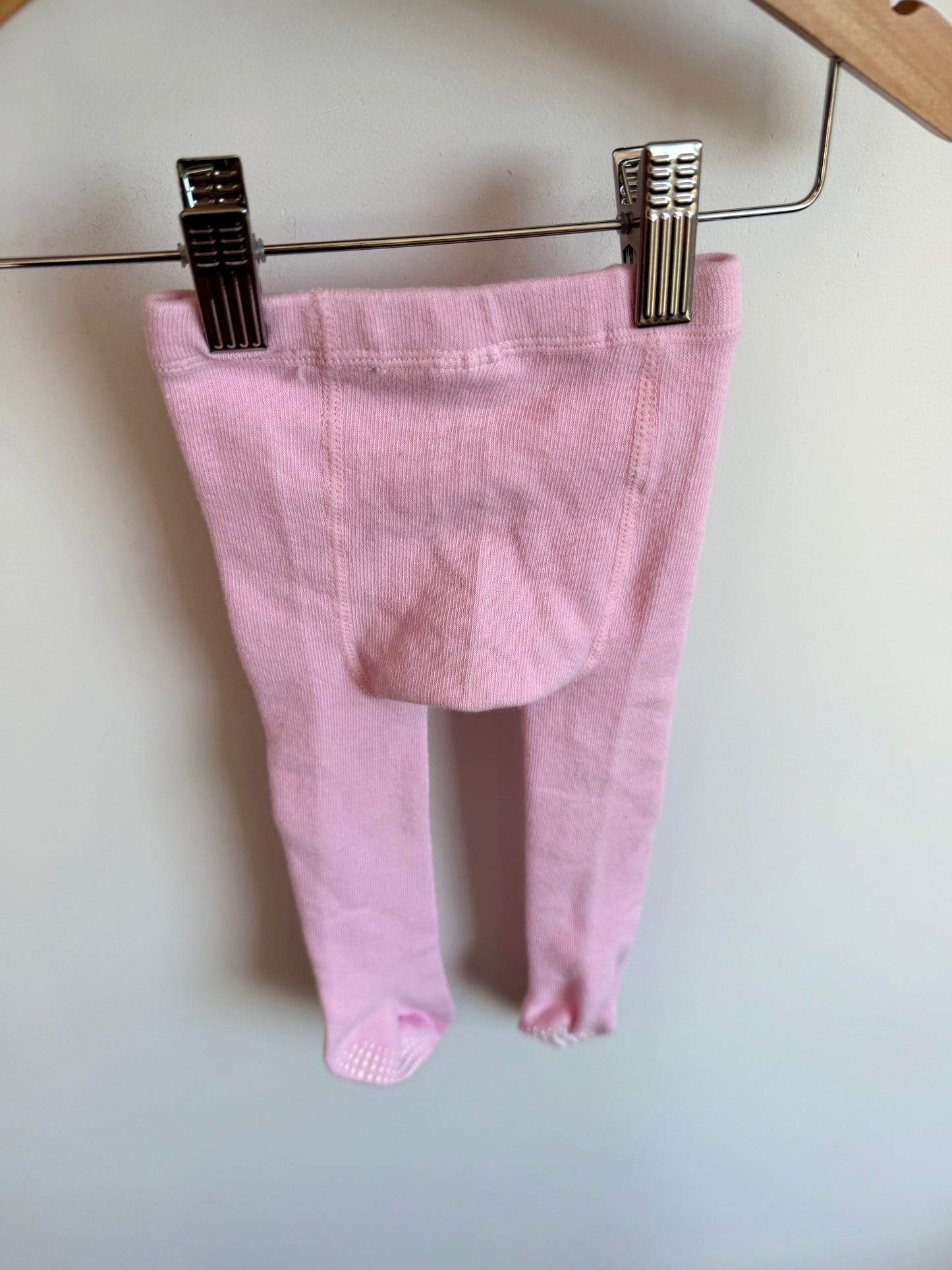 Pink Grippy Footed Tights / 6-12m