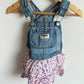 Overall Dress with Floral Bottom / 12-18m