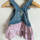 Overall Dress with Floral Bottom / 12-18m