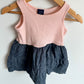 Striped Top + Chambray Bottom Dress / 12-18m