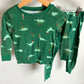 Green Dino Christmas PJ Set / 2-3T