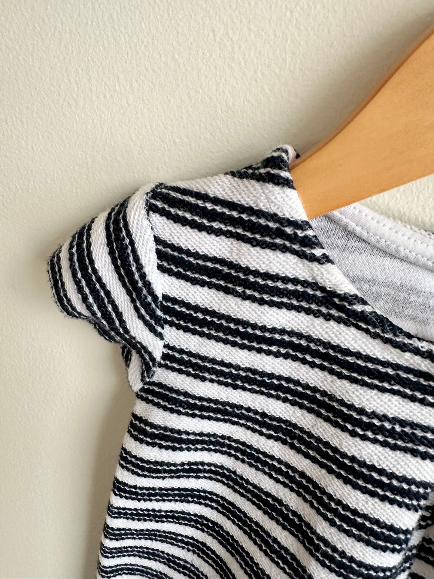 Black + White Striped Dress / 2T