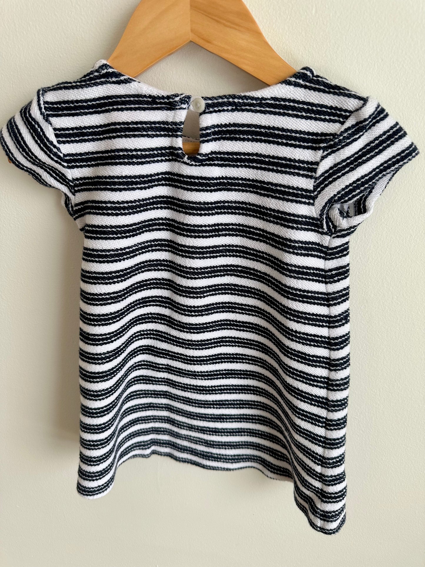 Black + White Striped Dress / 2T