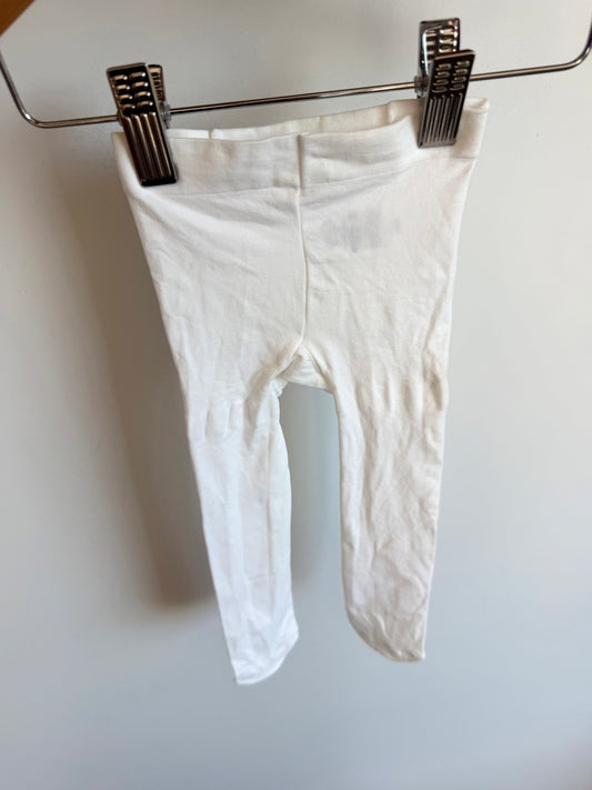 White Ruffle Bottom Tights / 6-12m