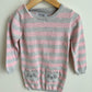 Grey + Pink Striped Knit Dress / 3T