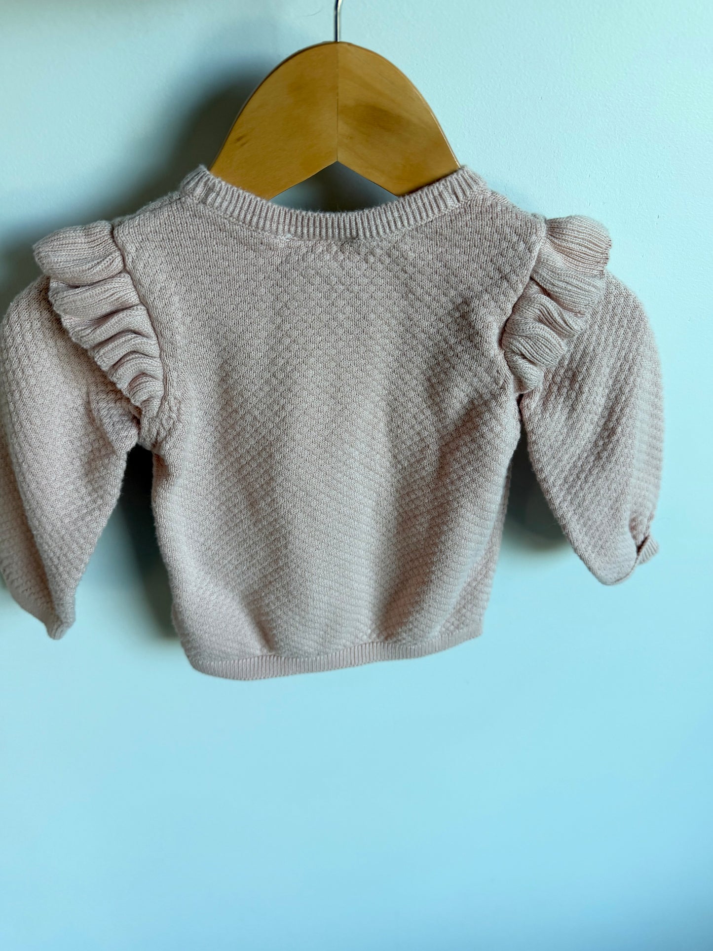 MinyMo Pink Organic Knit Cardigan / 3-6m