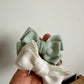 White + Moss Bow Headbands (2) / 0-6m