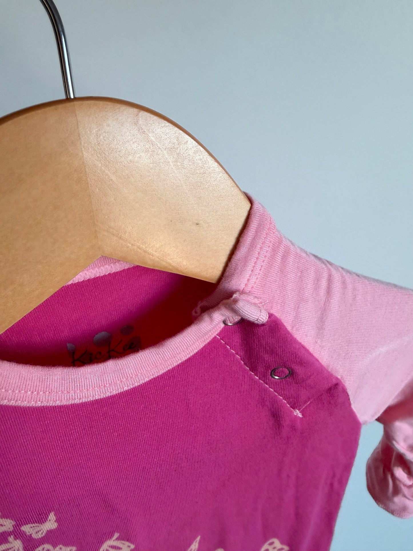 Bamboo Pink Butterfly Jumpsuit / 3-6m