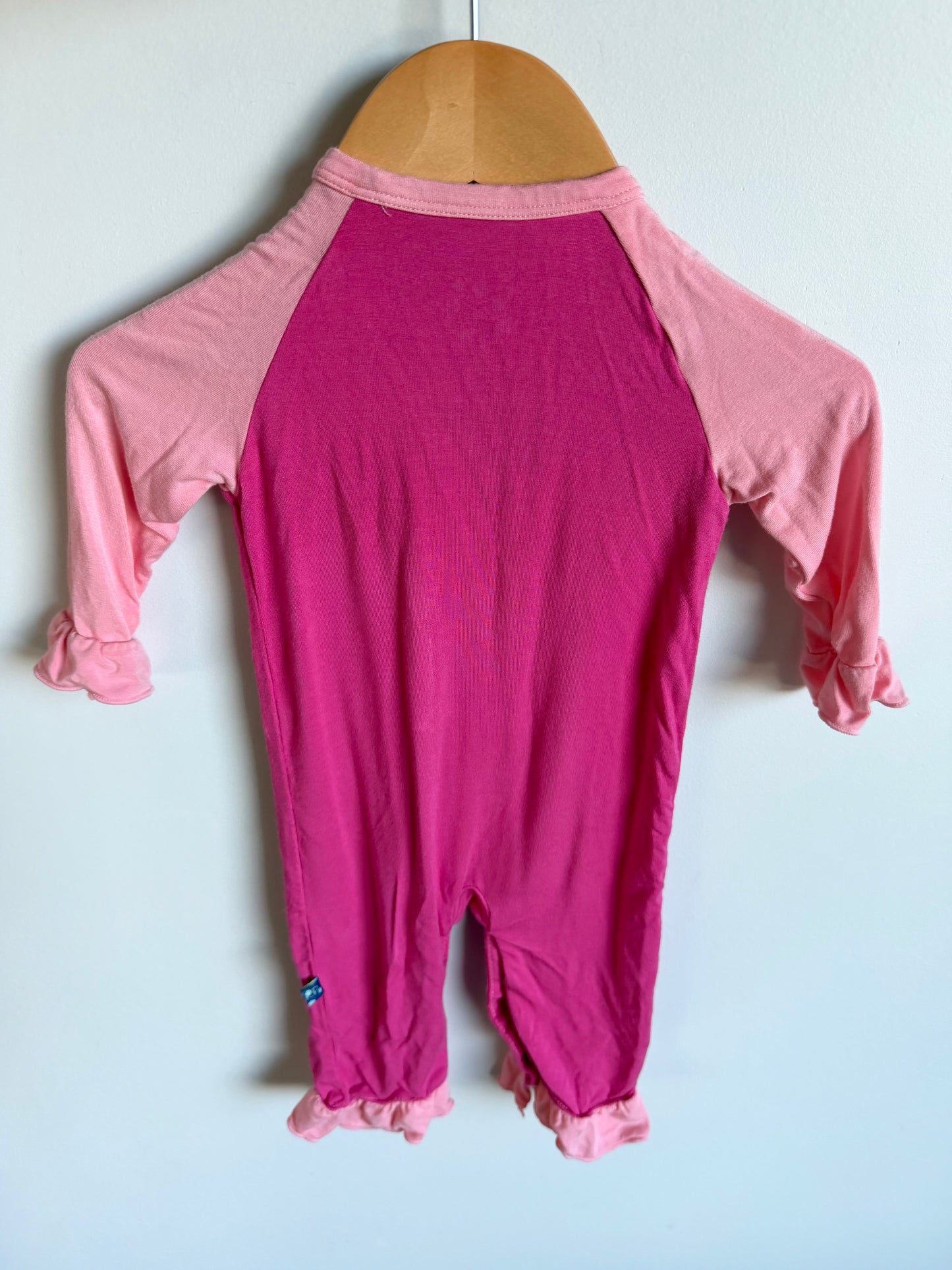 Bamboo Pink Butterfly Jumpsuit / 3-6m