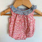 Gap Floral Blue Collar Bodysuit / 3-6m