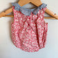 Gap Floral Blue Collar Bodysuit / 3-6m