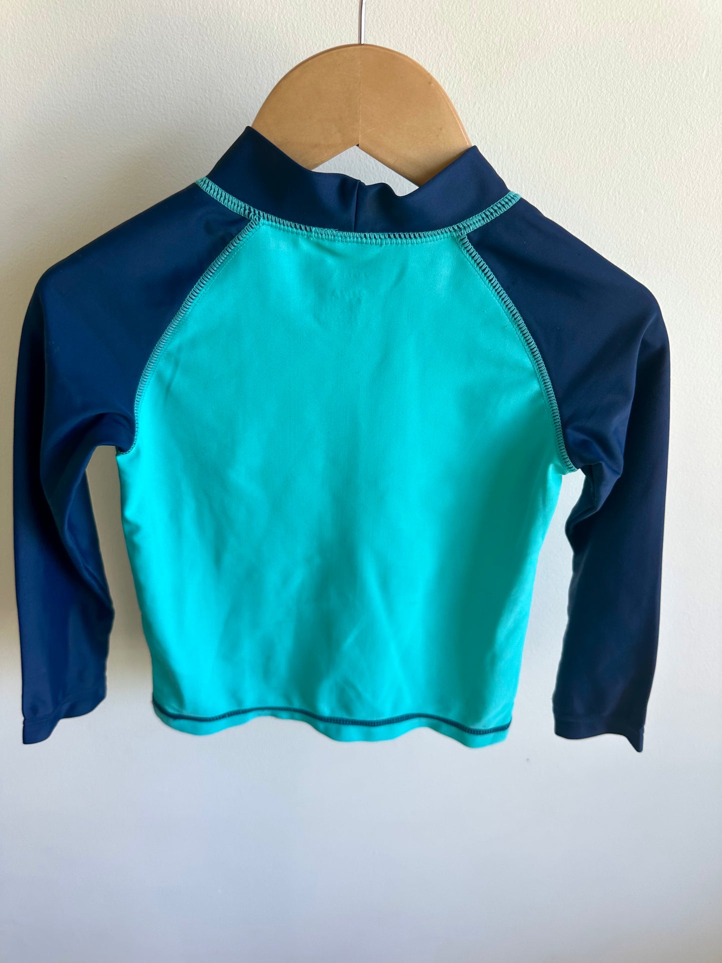 Long Sleeve Two Toned Blue Swim Top / 2T