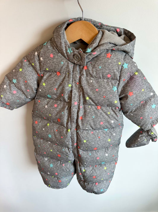 Gap Grey Star Fleece Lined Winter Suit / 6-12m