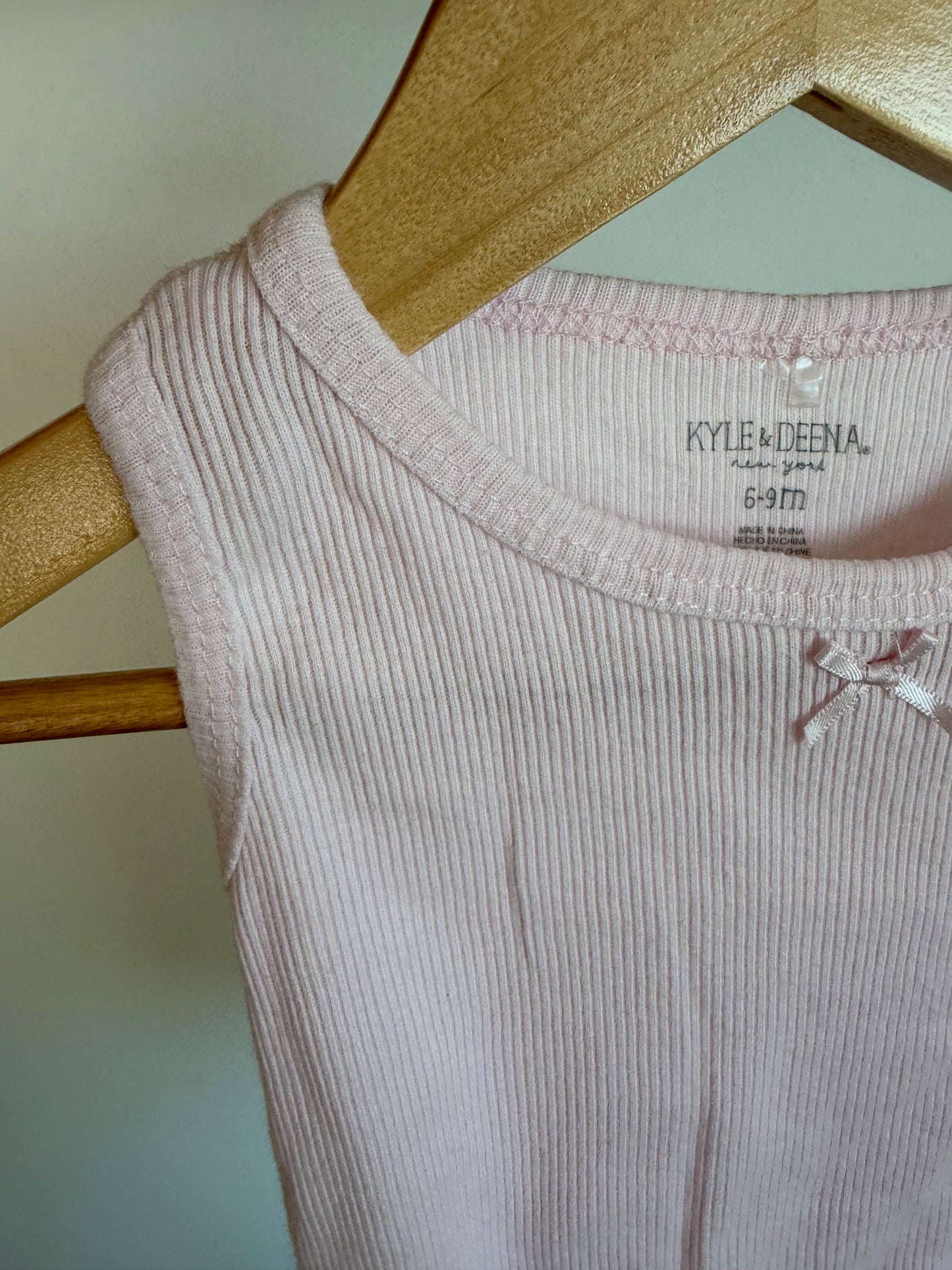 Pink Bow Tank Bodysuit / 6-9m