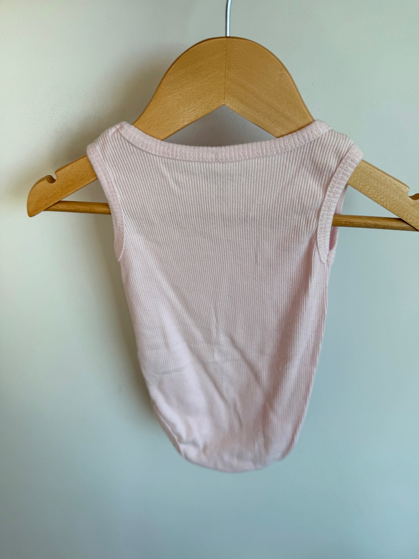 Pink Bow Tank Bodysuit / 6-9m