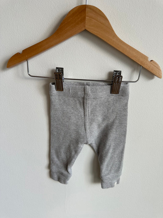 Zara Grey Ribbed Leggings / 3-6m