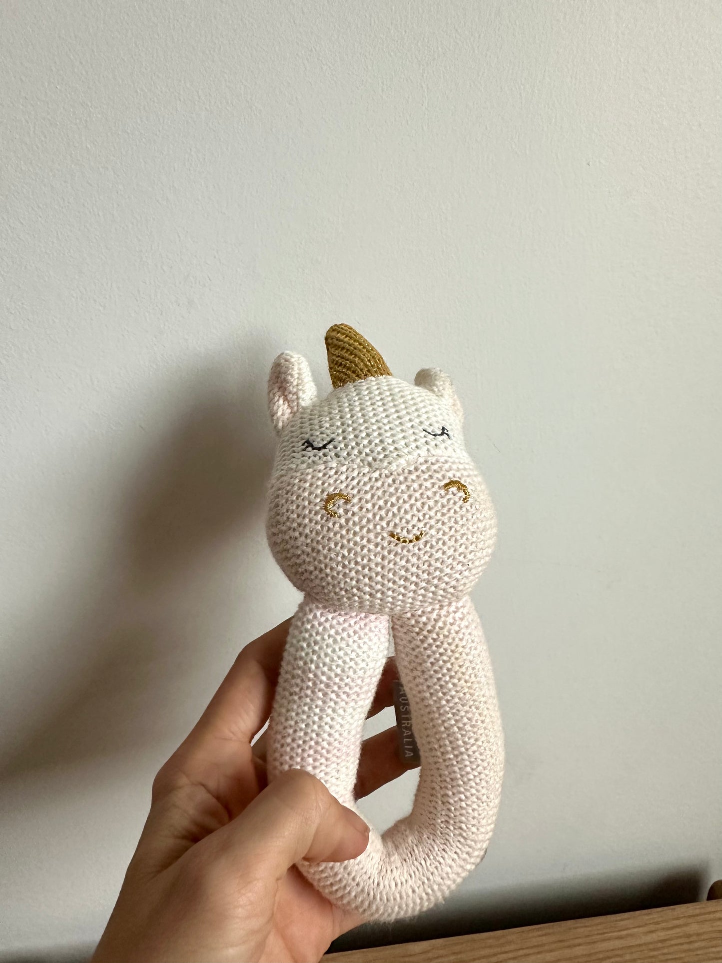Knit Unicorn Rattle Toy