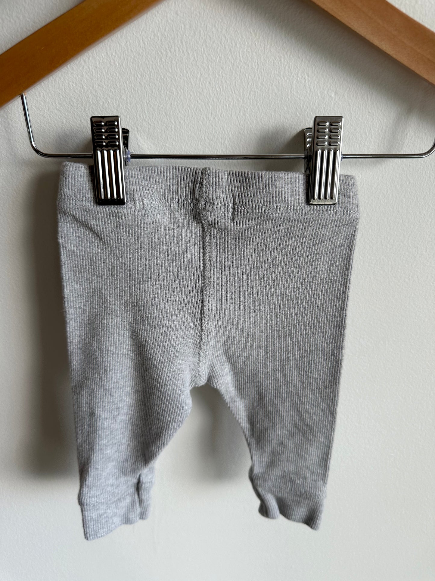 Zara Grey Ribbed Leggings / 3-6m