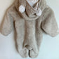 Fuzzy Bear Hooded Bunting Suit / 6-9m