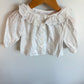 White Scallop Collar Embroidery Flowers Top / 6-9m