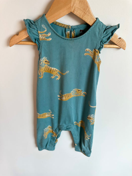 Tea Collection Ruffle Sleeve Lion Jumpsuit / 9-12m