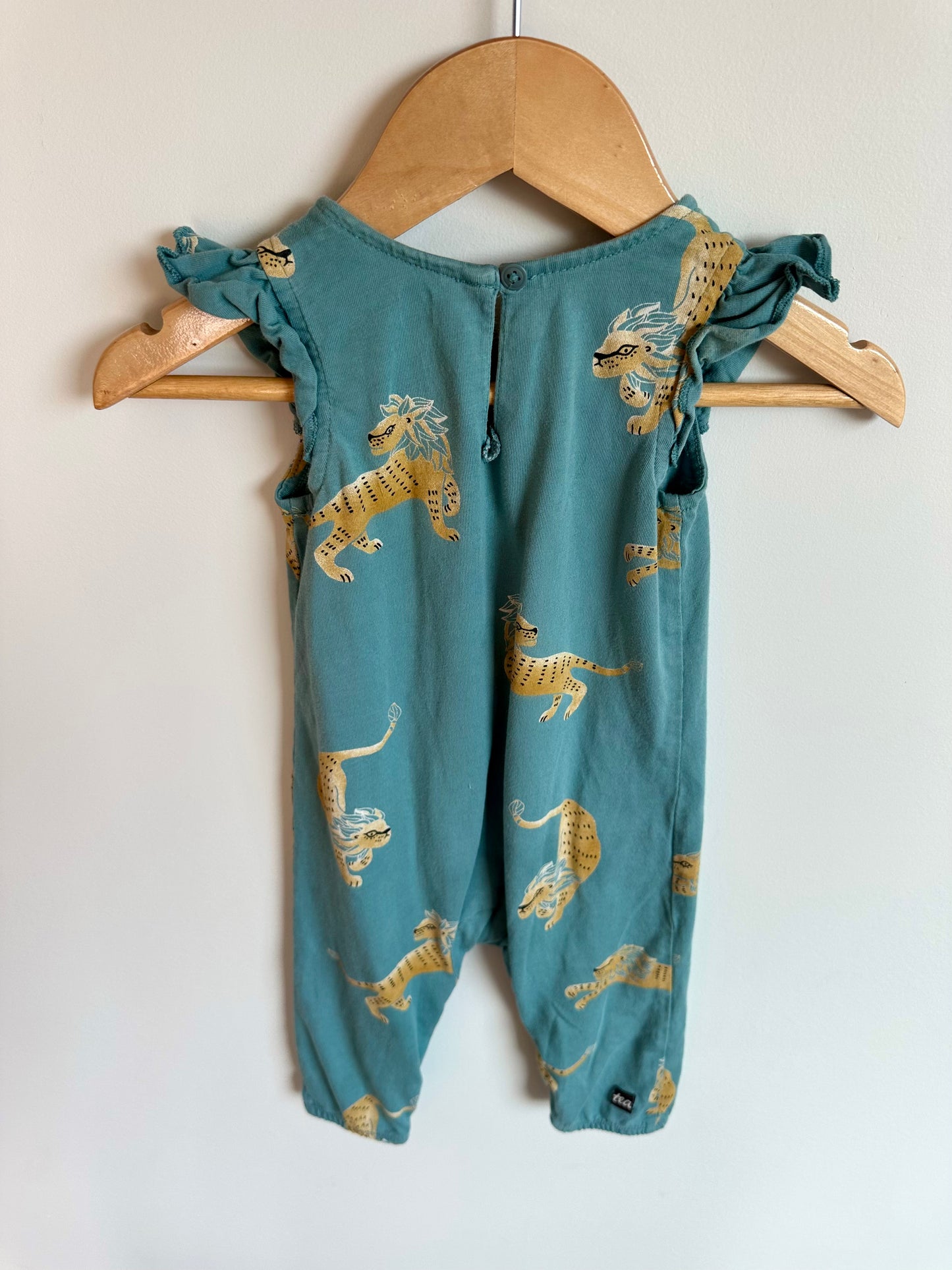 Tea Collection Ruffle Sleeve Lion Jumpsuit / 9-12m