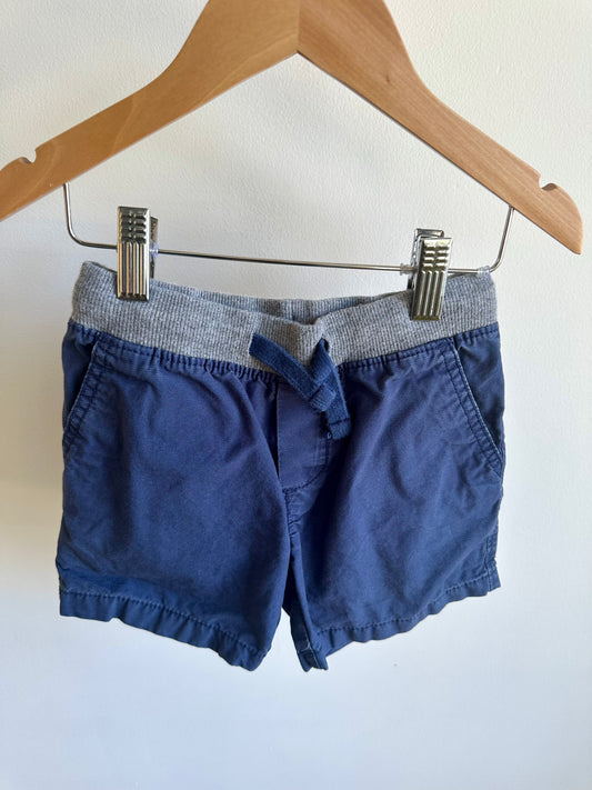 Blue Drawstring Shorts with Grey Waistband / 2T