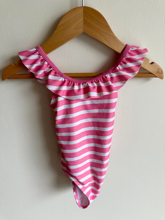 Pink Stripe Swimsuit / 6-12m