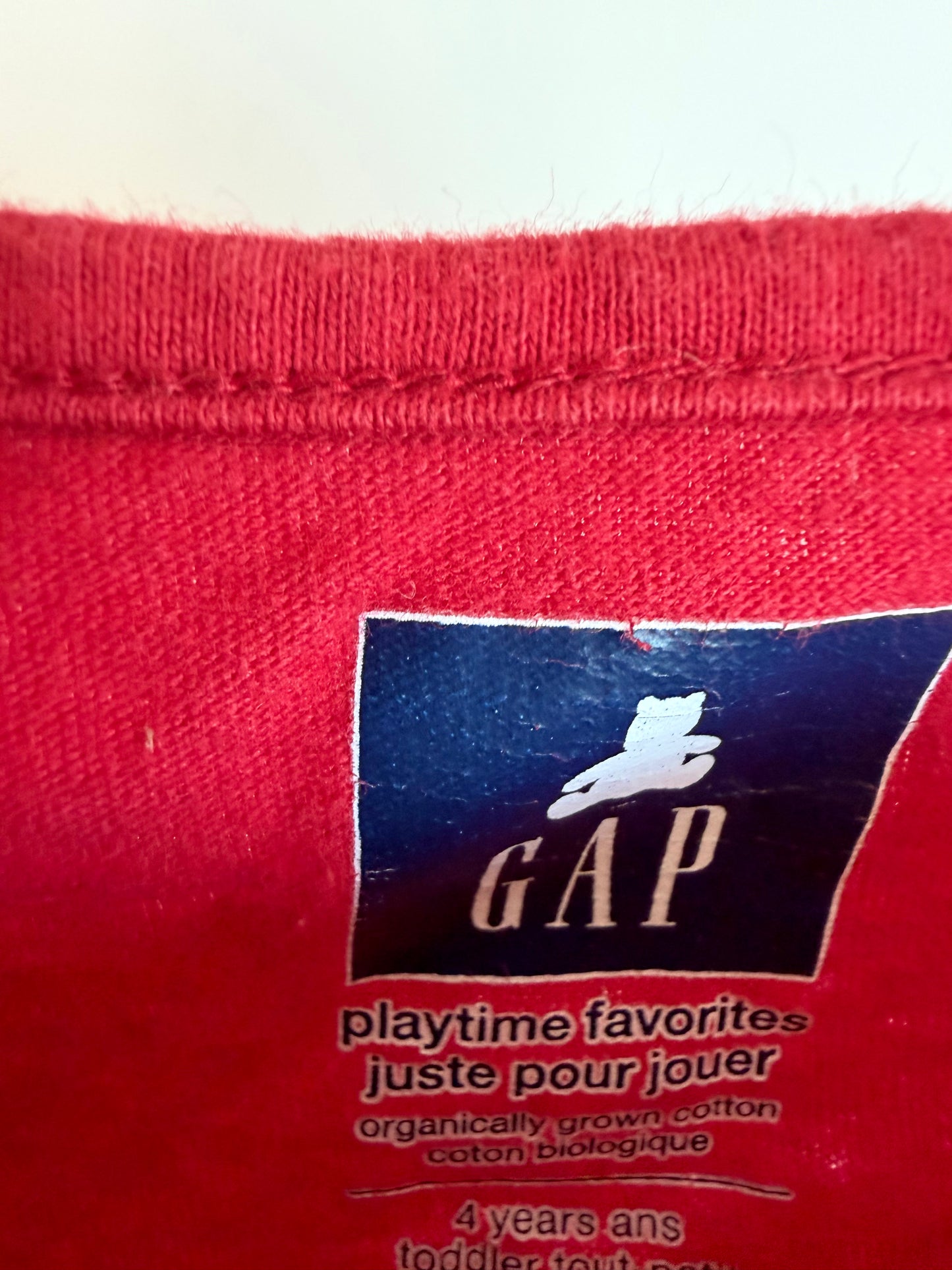 Red Peplum Long Sleeve Top / 3T